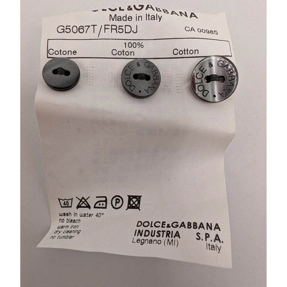Dolce & Gabbana Buttons 3pc Set Silver Grey Replacement Logo Round Circle NEW